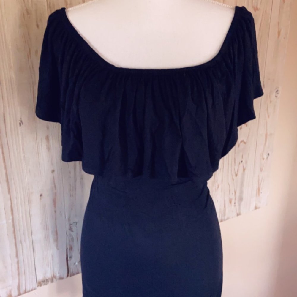 NWOT Wet Seal+ Black Ruffle off-shoulder Dress 3X